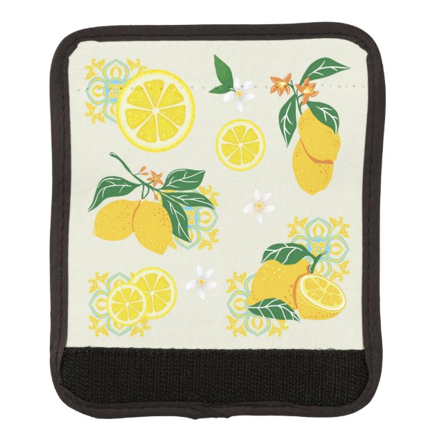 Lemon Floral Luggage Handle Wrap (Front)
