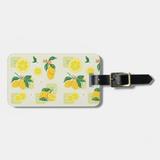 Lemon Floral Luggage Tag