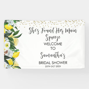 Lemon Floral Main Squeeze Bridal Shower Banner