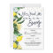 Lemon Floral Main Squeeze Bridal Shower Invitation