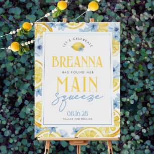 Lemon Floral Main Squeeze Foam Board Welcome Sign