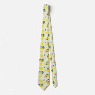 Lemon Floral Neck Tie