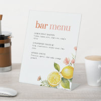 Lemon Floral | Retro Pink Cocktail Bar Menu