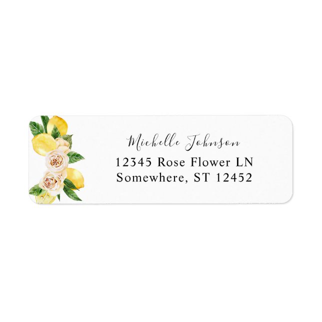 Lemon Floral Return Address Label 2 (Front)