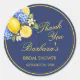 **Lemon Floral Thank You Bridal Shower Classic Round Sticker | Zazzle
