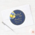 **Lemon Floral Thank You Bridal Shower Classic Round Sticker | Zazzle
