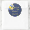 **Lemon Floral Thank You Bridal Shower Classic Round Sticker | Zazzle