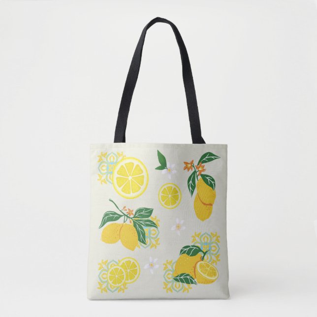 Lemon Floral Tote Bag (Front)