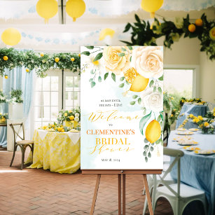 Lemon Floral Watercolor Poster Board Sign