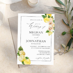 Lemon Floral Wedding Invitation