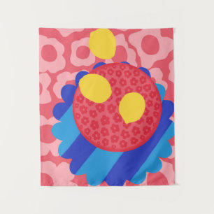 Lemon Flower Plate Tapestry