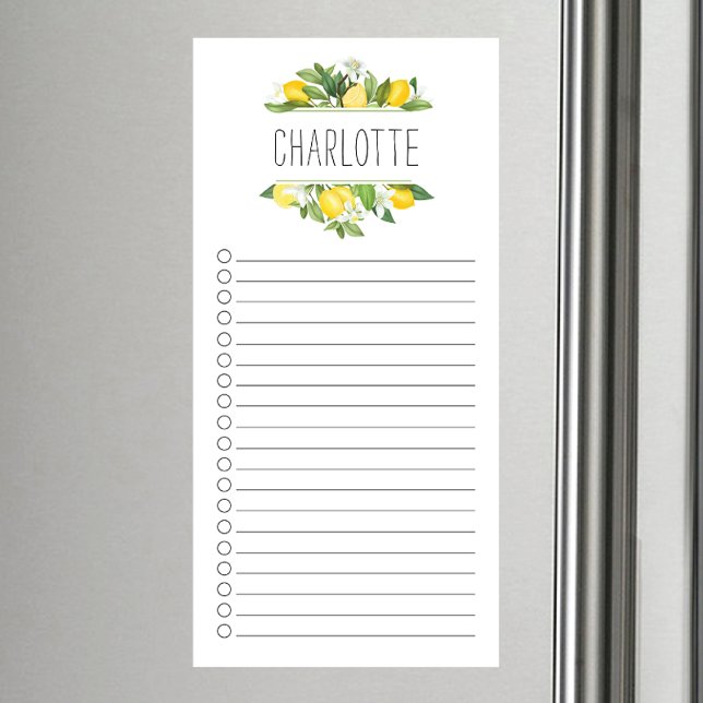 Lemon Frame Personalized Magnetic Notepad (Creator Uploaded)