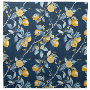 Lemon French Country Citrus Pattern  Cloth Napkin