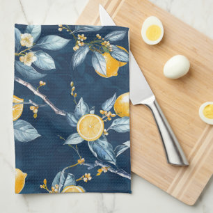 Lemon French Country Citrus Pattern Kitchen Towel