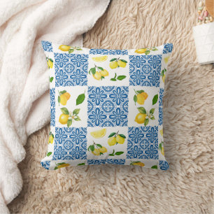 Lemon French Country Tile Elegant Modern Pattern Throw Pillow