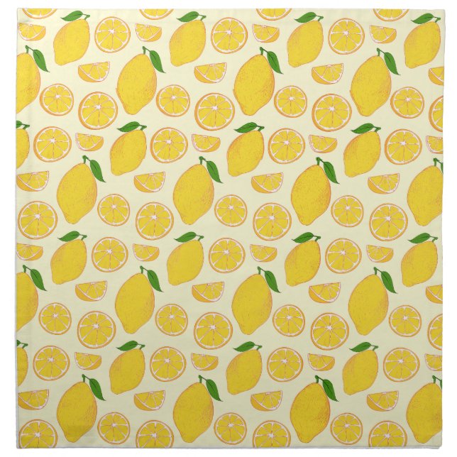 LEMON FRESH FRUIT PATTERN CLOTH NAPKIN (Front)
