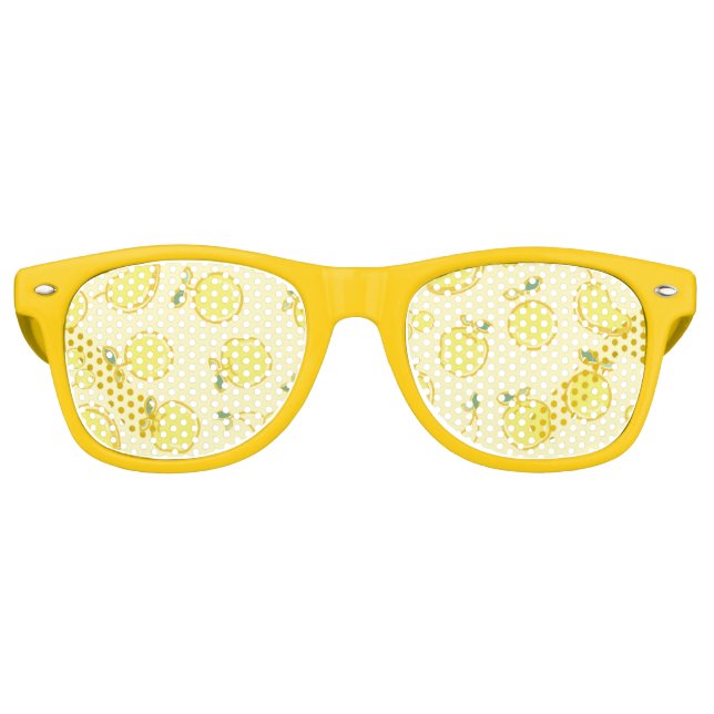 LEMON FRESH FRUIT PATTERN RETRO SUNGLASSES (Front)