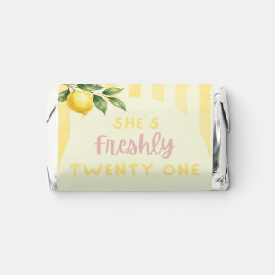 Lemon Freshly Yellow Stripes Floral 21st Birthday Hershey's Miniatures