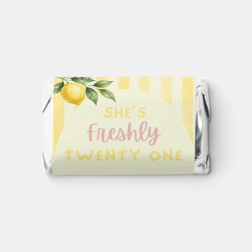 Lemon Freshly Yellow Stripes Floral 21st Birthday Hershey's Miniatures