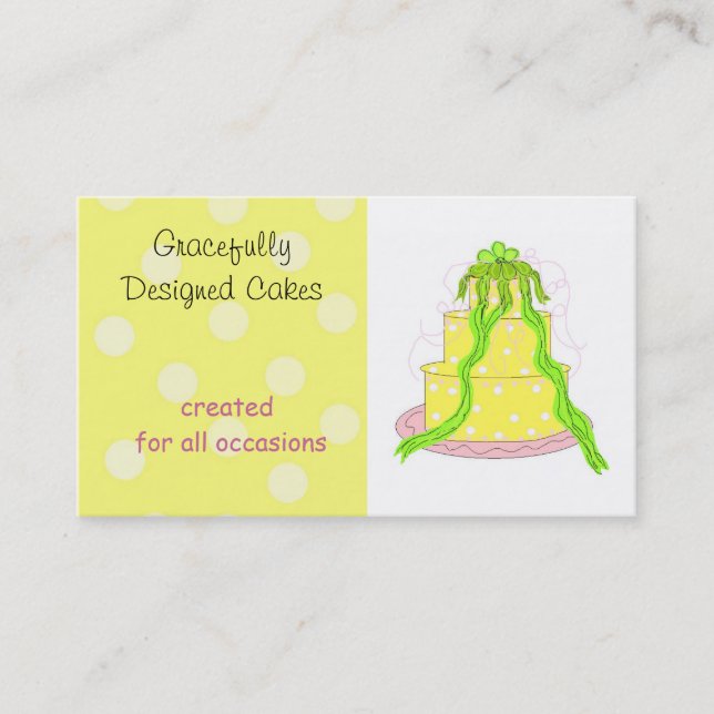 Lemon Frost  Designer Cake Business Card (Front)
