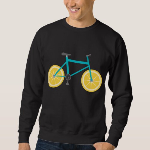 Lemon Fruit Bike Wheels Funny Cycling Food Sweatshirt