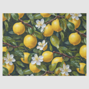 Lemon Fruit Blossom Art Painting Tissue Paper