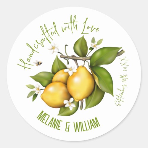 Lemon Fruit Botanical Classic Round Sticker