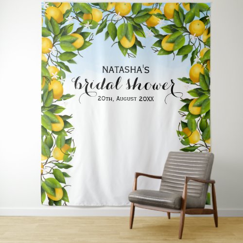 Lemon Fruit Botanical Wedding  Photo Backdrop