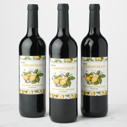 Lemon Fruit Botanical Wine Label