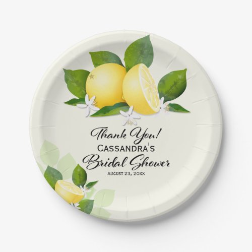 Lemon Fruit  Bridal Shower Paper Plate