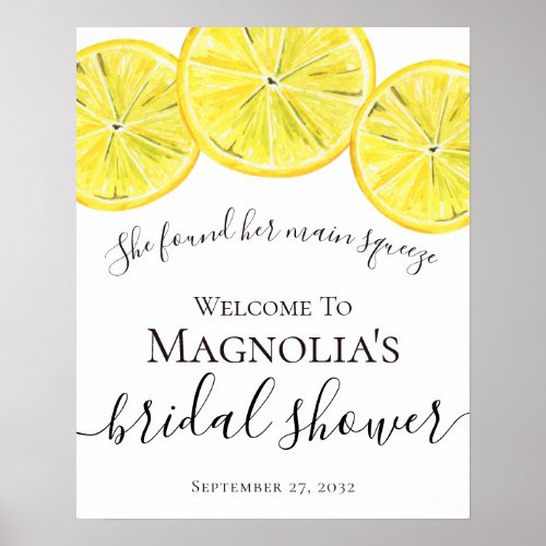 Lemon Fruit Bridal Shower Welcome Sign