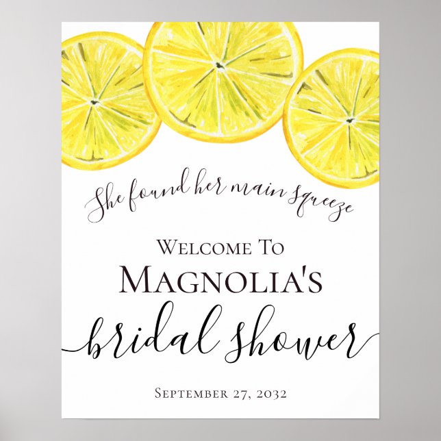 Lemon Fruit Bridal Shower Welcome Sign (Front)