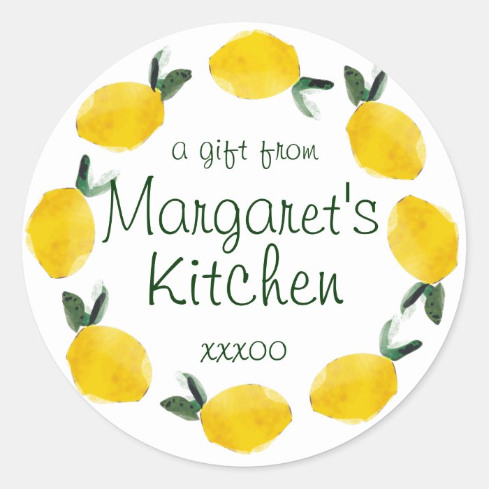 lemon fruit cooking baking gift tag stickers