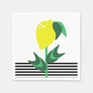 Lemon Fruit Garden Plant Stripes Napkins