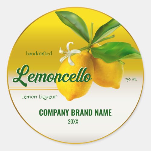 Lemon Fruit Lemoncello Classic Round Sticker