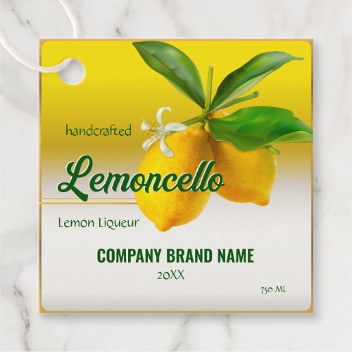 Lemon Fruit Lemoncello Favor Tags