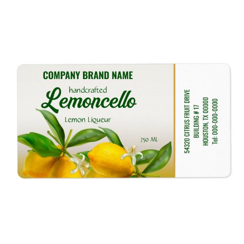 Lemon Fruit Lemoncello Label