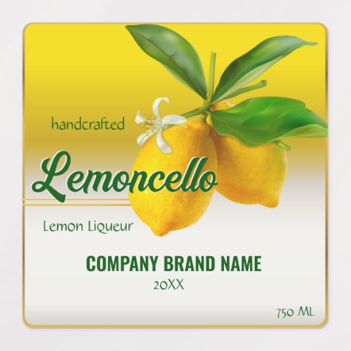 Lemon Fruit Lemoncello Labels