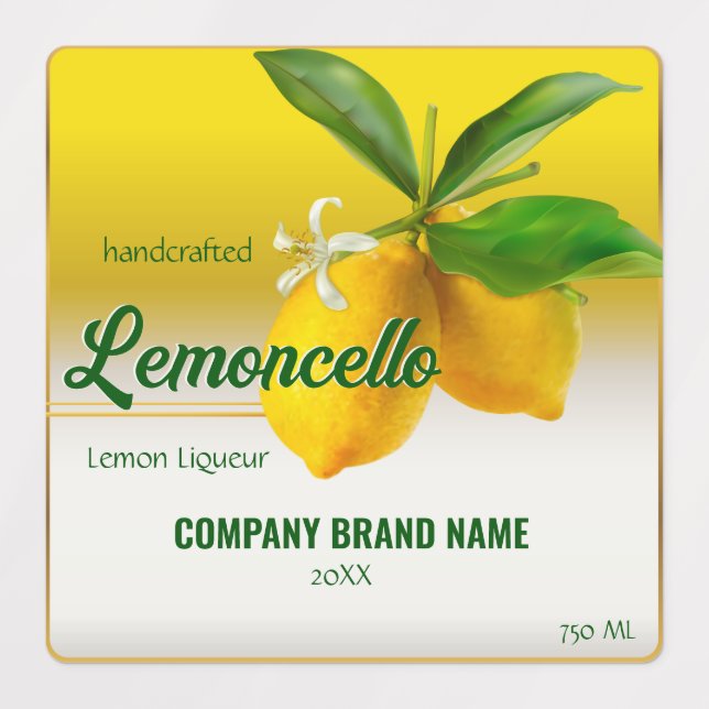 Lemon Fruit Lemoncello Labels (Design 1)