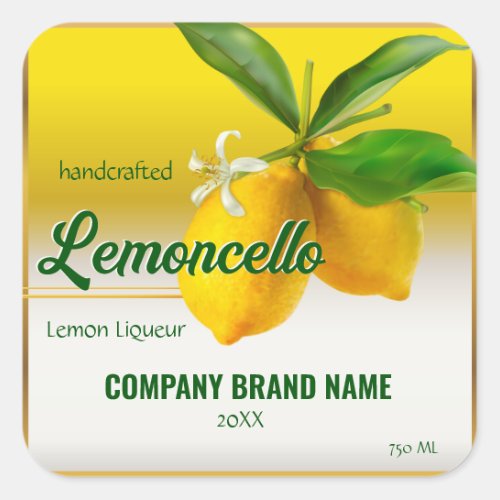 Lemon Fruit Lemoncello Square Sticker