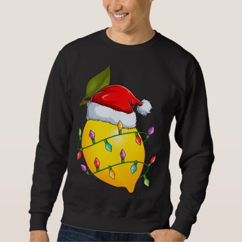 Lemon Fruit Lover Xmas Santa Hat Lemon Christmas Sweatshirt