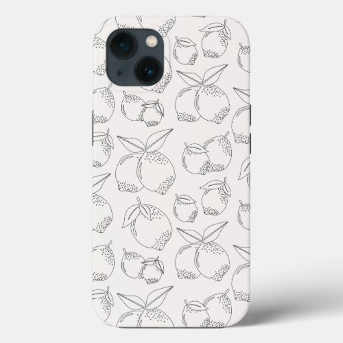 Lemon Fruit Market Minimal Line iPhone 13 Case