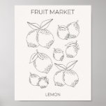 Lemon Fruit Market Minimal Line Poster<br><div class="desc">Lemon Fruit Market - Minimal Line Art.</div>