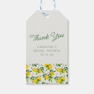 Lemon Fruit Pattern Custom Bridal Shower Thank You Gift Tags