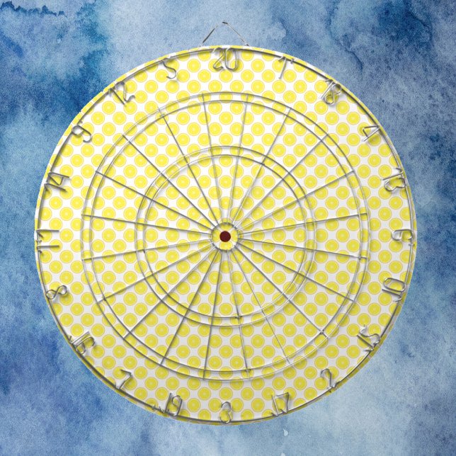 Lemon Fruit Pattern Dart Board (A dart board with a pattern of lemons.)