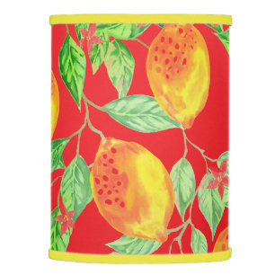 Lemon fruit pattern yellow red green lamp shade