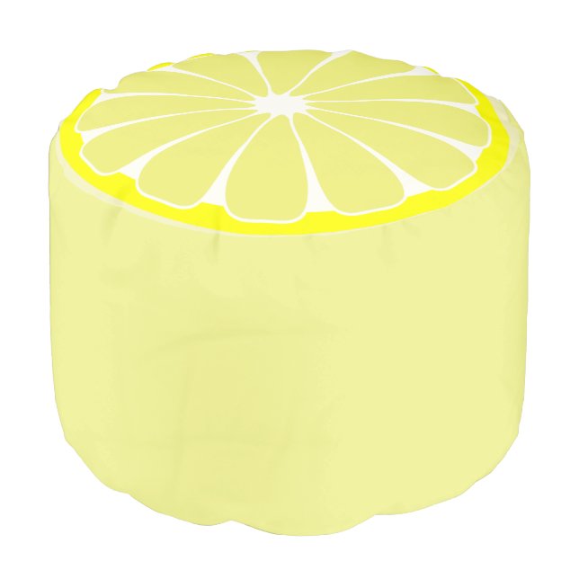 Lemon Fruit Pillow Pouf Ottoman Bedroom Seat Gift (Angled Front)