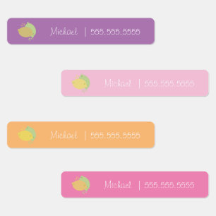 Lemon Fruit School Class Lunch Name Number Labels