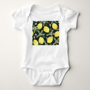 Lemon Fruit: Seamless Pattern Design Baby Bodysuit