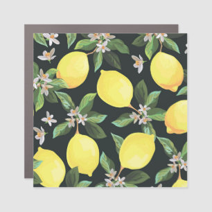 Lemon Fruit: Seamless Pattern Design Car Magnet